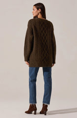 Charli Cable Knit Cardigan Sweater