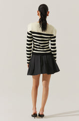 Analissa Stripe Sailor Collar Cardigan