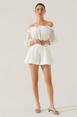 Brissa Eyelet Off Shoulder Top