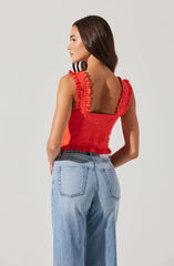 Raelyn Ruffle Trim Corset Top