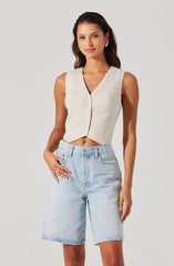 Ossa Linen Cropped Vest