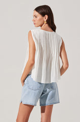 Lavanna Pleated Tie-Front Top