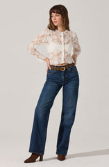 Antoinette Embellished Floral Lace Top