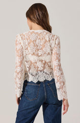 Antoinette Embellished Floral Lace Top