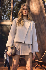 Jennah Wool-Blend Wrap Jacket