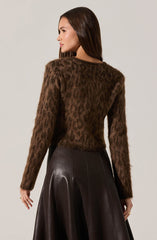 Katria Fuzzy Crewneck Cardigan