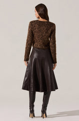 Katria Fuzzy Crewneck Cardigan