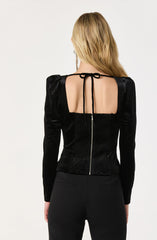 Dariana Velvet Long Sleeve Top