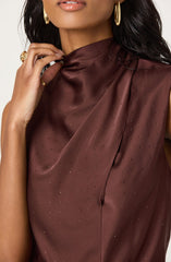 Inaya Satin Rhinestone Embellished Top