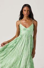 Maeve Printed Pleated Midi Dress