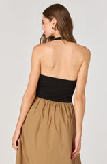 Mixed media halter dress