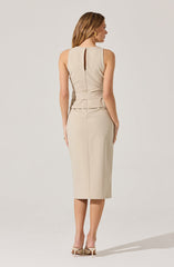 Tailored Belted Midi Dress