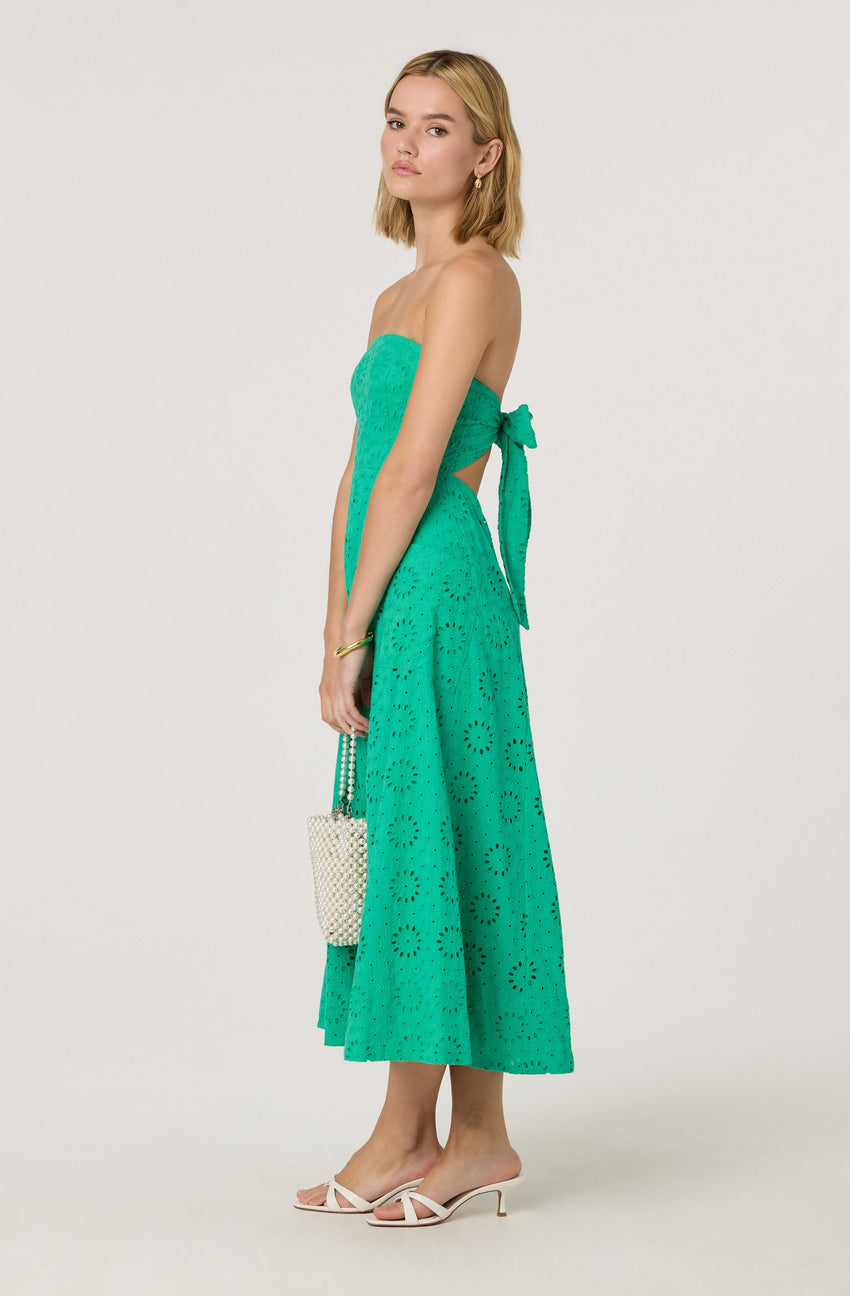 Eyelet tube dress