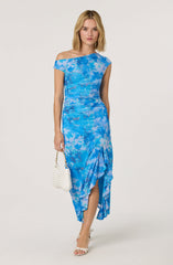 Off Shoulder Ruffle Midi Dress