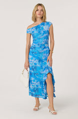 Off Shoulder Ruffle Midi Dress