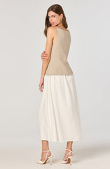 Long vest contrast dress