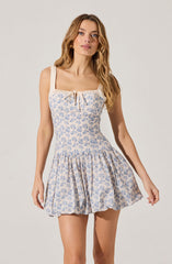 Floral Milkmaid Bubble Hem Dress