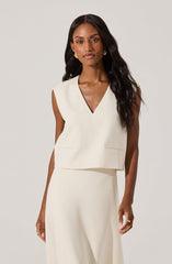 V-neck Tailored Sleeveless Top