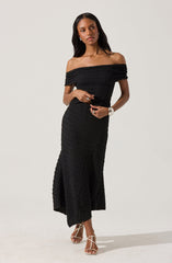 Off Shoulder Textured Knit Top