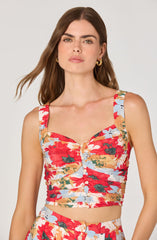 Ruched sweetheart crop top