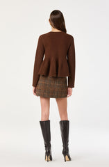 Swing Hem Peplum Cardigan