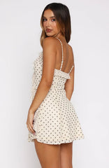 Can'T Resist You Mini Dress Cream/Choc Polka Dot